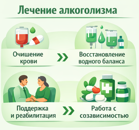 лечение алкоголизма в Переславле-Залесском этапы